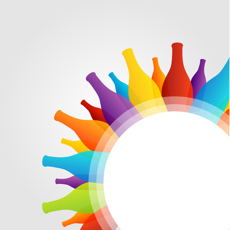 Design element with colorful bottlesのイラスト素材