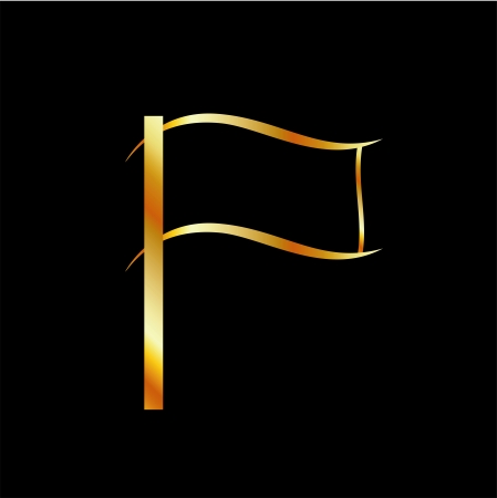 Abstract Golden flagのイラスト素材