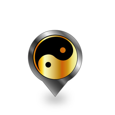 Placement with ying and yang symbolのイラスト素材