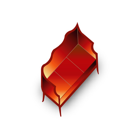 Perspective drawing of Isolated vintage sofaのイラスト素材