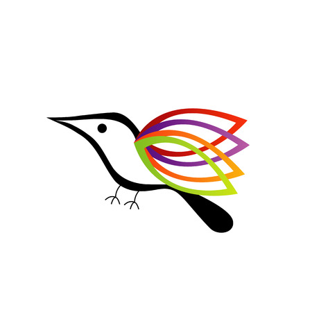 A Bird With Colorful Wingsのイラスト素材