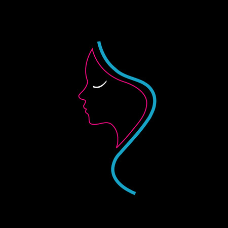 beautiful lady with long hairのイラスト素材