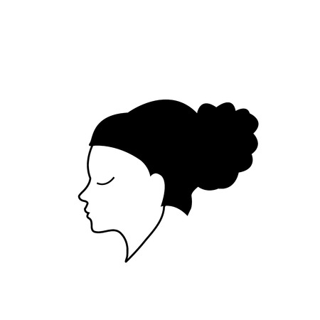 woman with a bunのイラスト素材