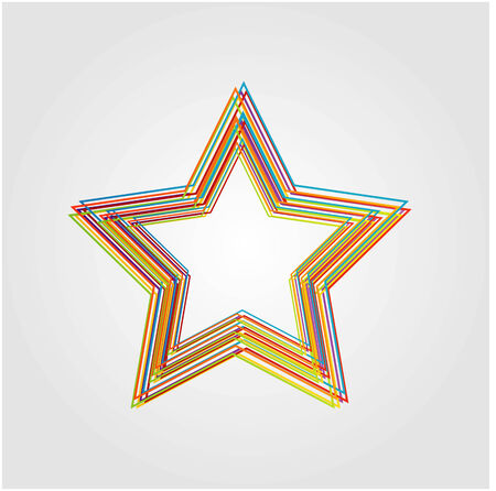 Illustration of star with colorful linesのイラスト素材
