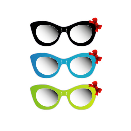 Colorful cat eye sunglassesのイラスト素材