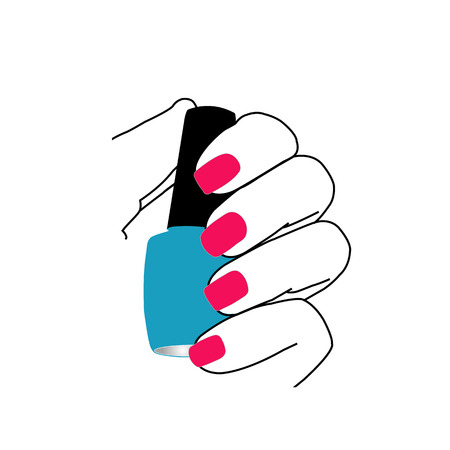 Nails with a nail polish in handのイラスト素材