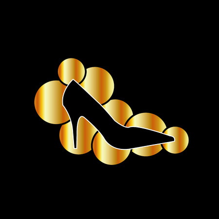 ladies footwear business in gold colorsのイラスト素材