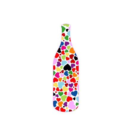 bottle with heartsのイラスト素材