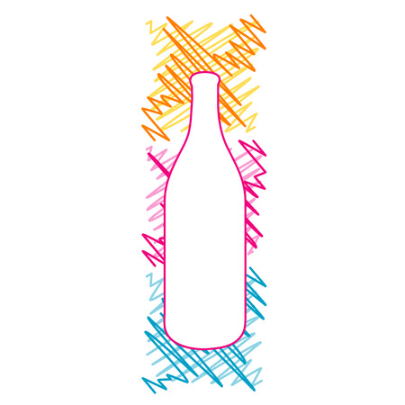 Bottle with colorful sketchesのイラスト素材