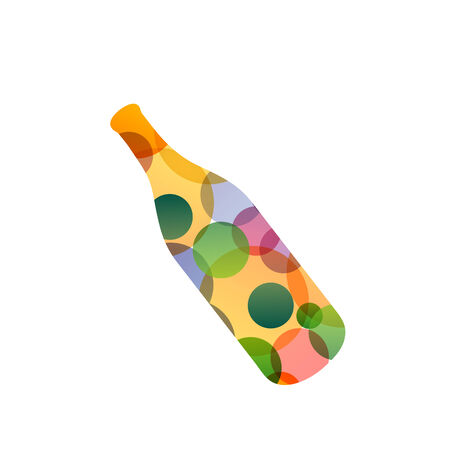 bottle with colorful dotsのイラスト素材