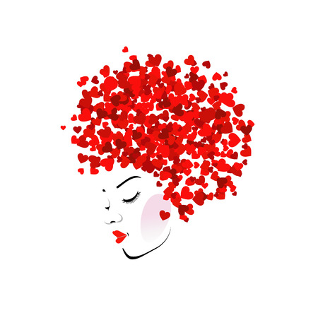 	Hairstyle with heartsのイラスト素材