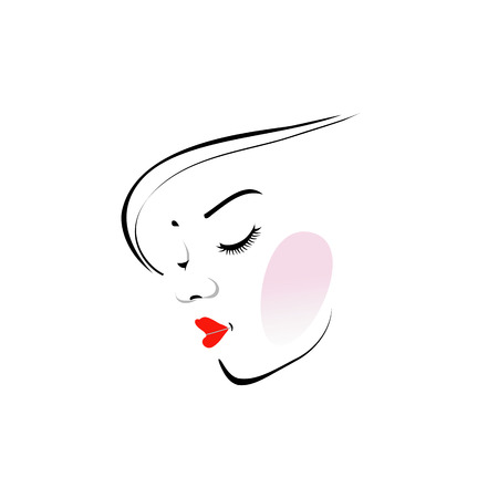 Stylish woman wearing a red lipstick のイラスト素材