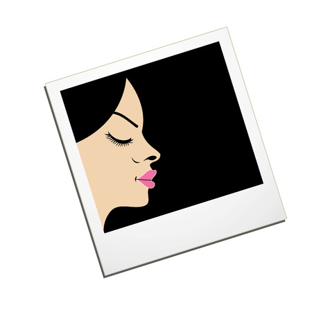 Lady in a Polaroid- logo for fashion photographyのイラスト素材