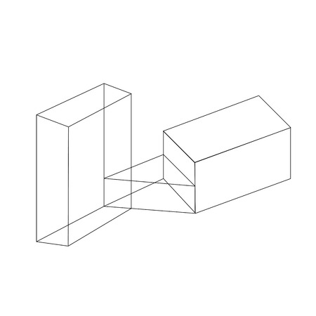 Isometric objects in axonometric view のイラスト素材