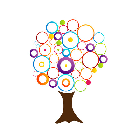 Abstract tree with circles のイラスト素材