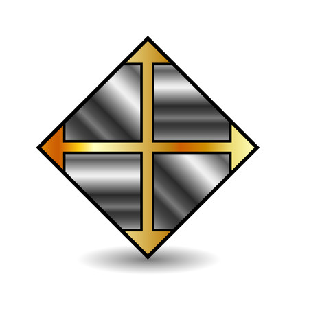 floor tile business icon in gold and silverのイラスト素材