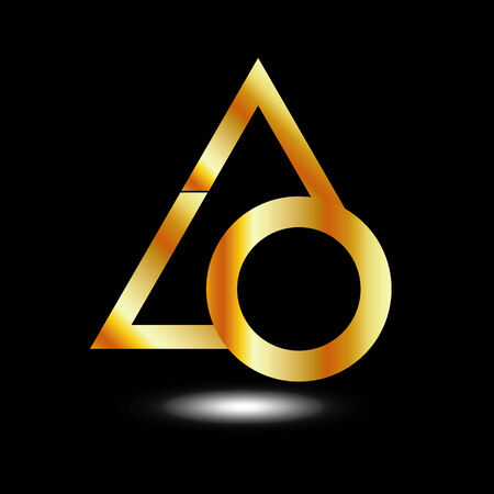 Abstract business icon with triangle and ring 	Abstract business icon with triangle and ringのイラスト素材