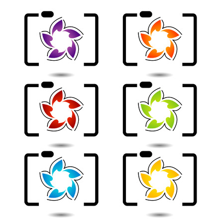 Photography camera with a floral apertureのイラスト素材