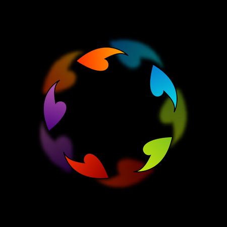 Rainbow colored floral design element or logo for web useのイラスト素材