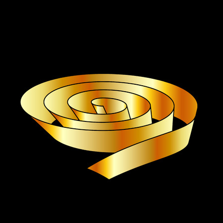 Golden Ribbon scrollのイラスト素材
