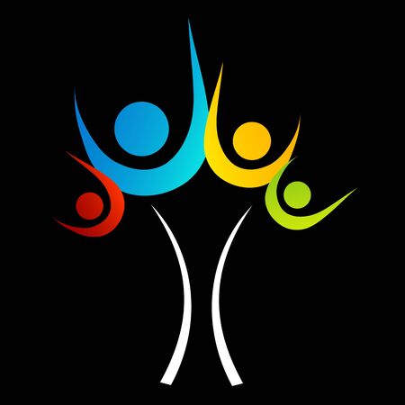 people embracing tree or natureの写真素材