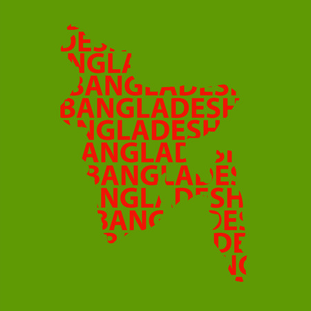 Map of Bangladesh with in red and green colorsのイラスト素材
