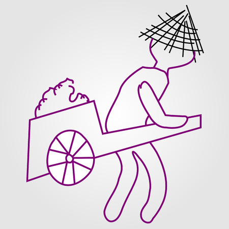 A man carrying goodsのイラスト素材