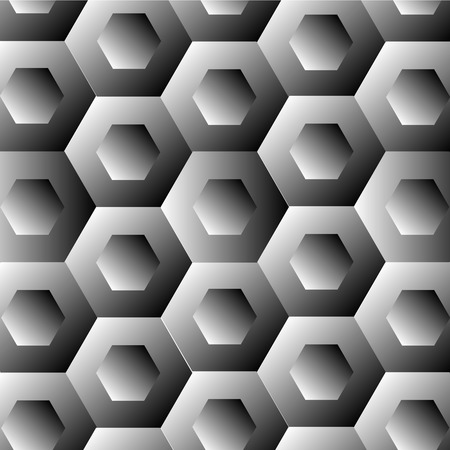Op Art Hexagon in white and grey colorsのイラスト素材