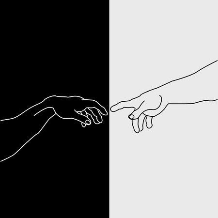 Hands showing the creation of Adamのイラスト素材