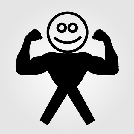 Figure with muscles showing muscle strengthのイラスト素材