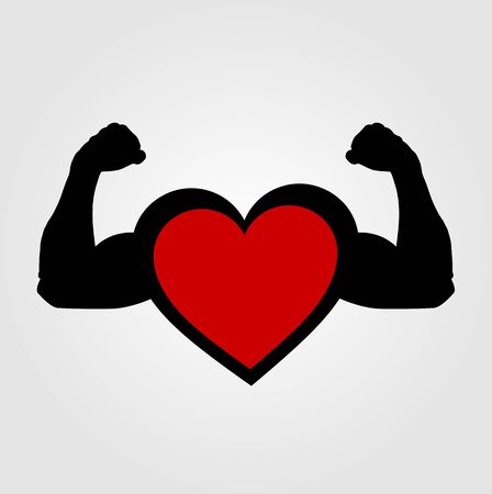 A heart with flexing muscles- Healthy heartのイラスト素材