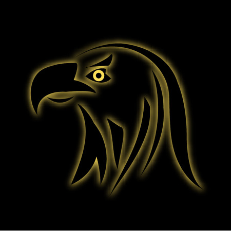 Glowing eagle on blackのイラスト素材