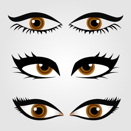 Different types of womens eyesのイラスト素材