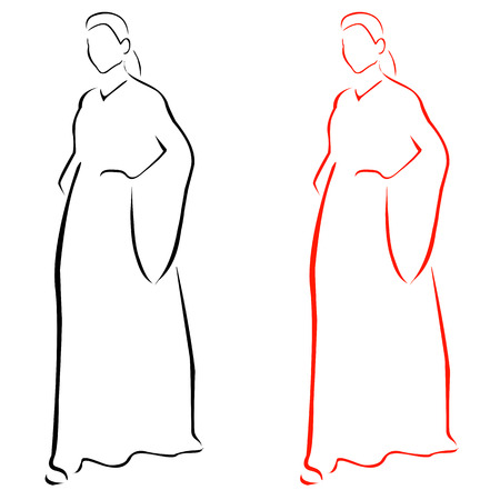 Girl posing in fashionable outfitのイラスト素材