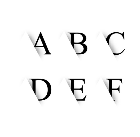 Black alphabet letters with shadowのイラスト素材