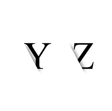 Black alphabet letters with shadowのイラスト素材