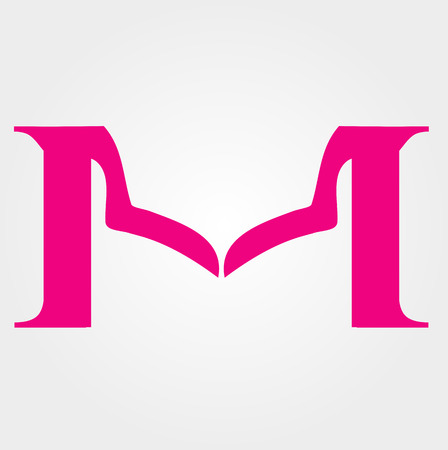 icon design for fashion apparel business- Alphabet M designed with womans necklineのイラスト素材
