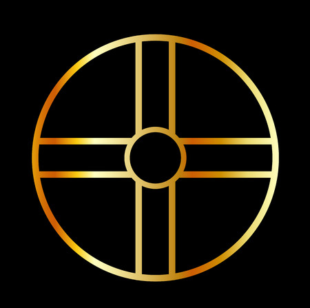Golden southern cult solar cross symbolのイラスト素材