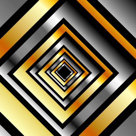 Gold and silver squares forming perspectiveのイラスト素材