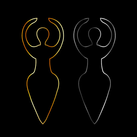 Gold and silver Symbol of the Wiccan goddessのイラスト素材