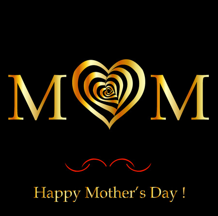 Happy Mother's day card in goldのイラスト素材