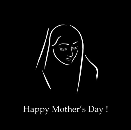 Happy mother's day card on blackのイラスト素材