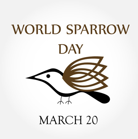 World Sparrow Day- March 20のイラスト素材