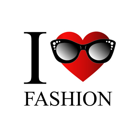 I love fashion- heart wearing stylish eyewearのイラスト素材
