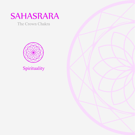 Sahahrara- The crown chakra which stands for spirituality.のイラスト素材