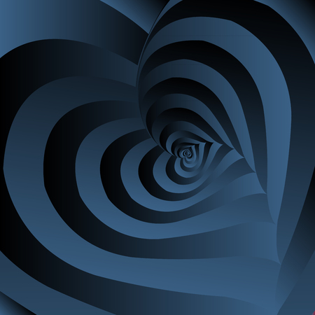 Rotating hearts in deep blue color- valentines day backgroundのイラスト素材
