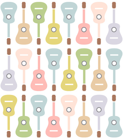 Pastel colored guitarsのイラスト素材