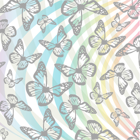Butterflies and swirls backgroundのイラスト素材