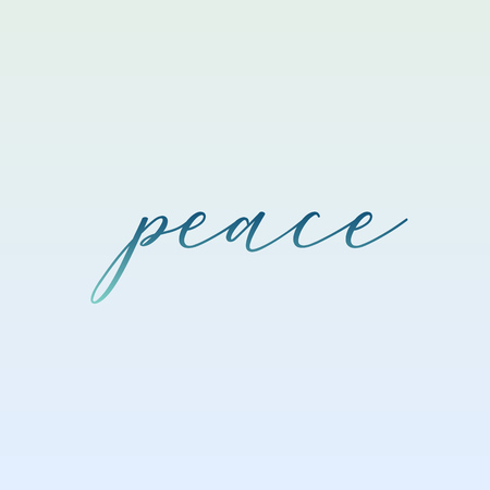 Peace motivational typography in soft green colorsのイラスト素材