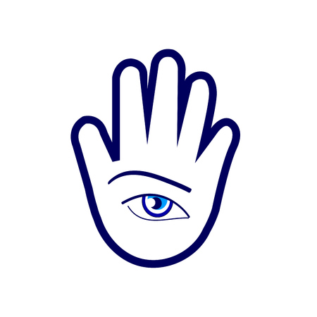 Hand of a fortune teller or palm reading services logoのイラスト素材